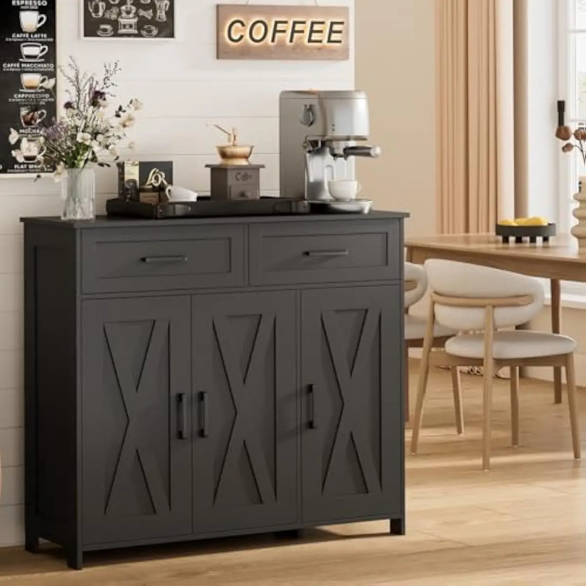 Coffee&Tea House Menu - Mueble de Almacenamiento para Cafetería con