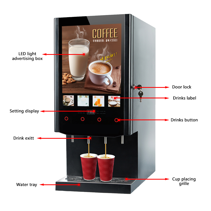 Coffee Tea Vending Machine - Máquina Expendedora de Café Instantáneo Caliente