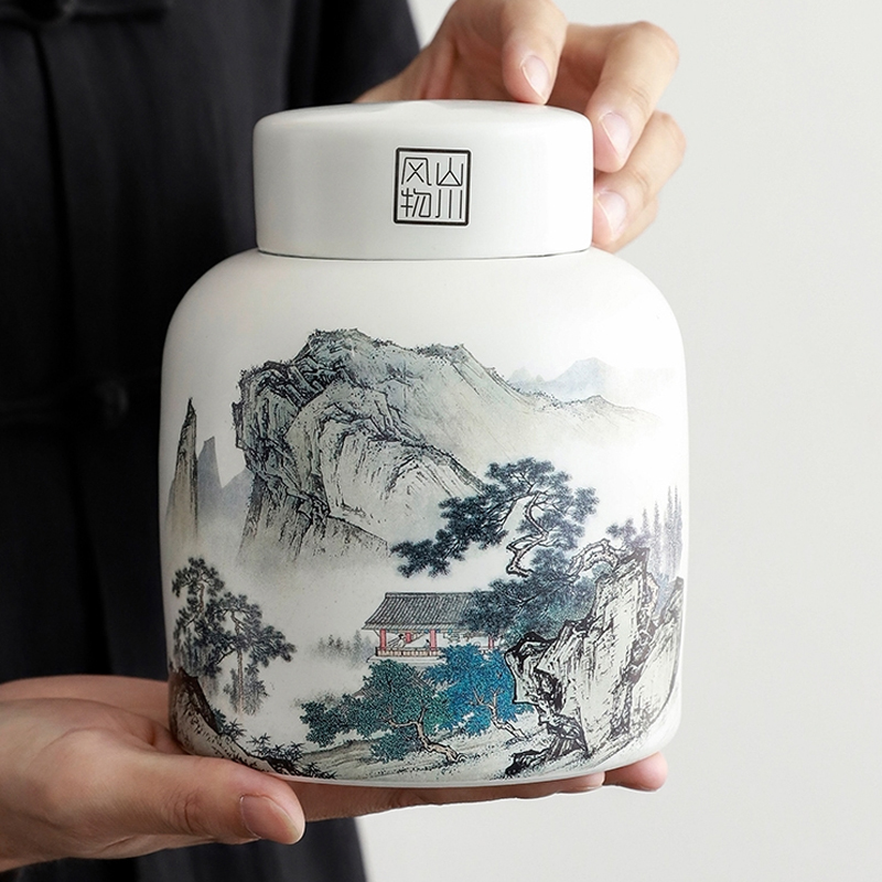 Coffee Tea In Chinese - Tetera de paisaje chino con tapa,