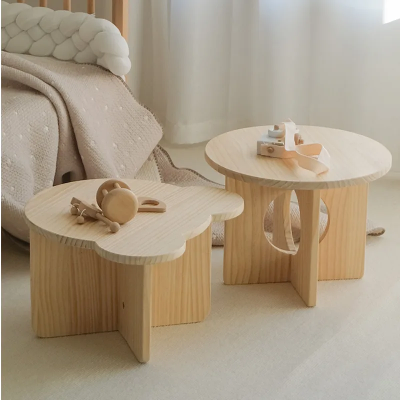 Mesa pequeña de madera maciza  - Tea Coffee Set Up reseña y precio